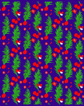Vibrant Green Red Fruit Foliage Rug