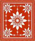 Rustic Red Floral Garden Art Rug