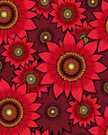 Vibrant Scarlet Floral Medallion Rug