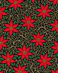 Red Poinsettia Black Gold Swirl Rug