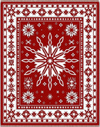 Crimson Snowflake Border Star Medallion Rug