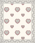 Vintage Pink Ornate Heart Border Rug