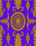 Royal Blue Golden Ornate Medallion Rug