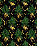 Green Pinecone Gold Swirls Rug