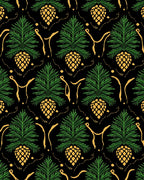Green Pinecone Gold Swirls Rug