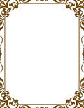 Ornate Gold Scrollwork Border Rug