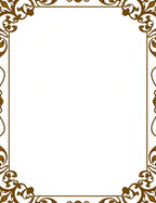 Ornate Gold Scrollwork Border Rug