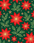 Festive Red Poinsettia Floral Vine Rug