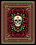 Vibrant Skull Floral Border Rug