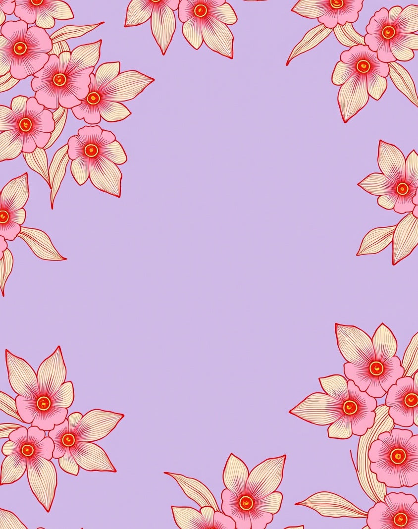 Pastel Pink Floral Corner Accent Rug