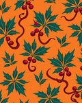 Orange Berry Leaf Twirl Rug