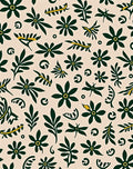 Dark Green Blooming Floral Ivory Scatter Rug