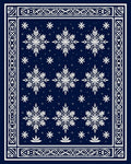 Winter Snowflake Bordered Navy Rug