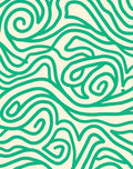 Emerald Swirl Abstract Waves Rug