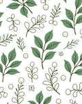 Green Foliage White Berry Branches Rug