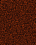 Orange Vine Leaf Black Background Rug