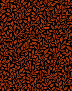 Orange Vine Leaf Black Background Rug