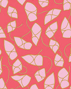 Blush Pink Gold Leaf Vine Art Rug