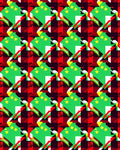 Green Yellow Red Plaid Fragmented Star Rug