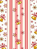 Festive Gold Bells Red Snowflake Stripes Rug