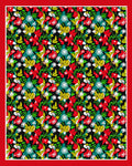 Vibrant Red Floral Jungle Whimsy Rug