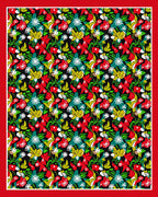 Vibrant Red Floral Jungle Whimsy Rug