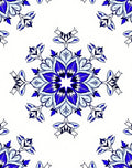 Deep Blue Radial Floral Medallion Rug