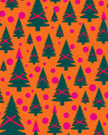 Whimsical Christmas Trees and Dots Rug