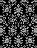 White Snowflake Black Background Repeating Pattern Rug