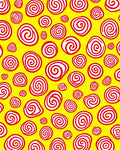 Yellow Red Swirl Spots Rug
