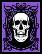 Purple Black Skull Emblem Rug