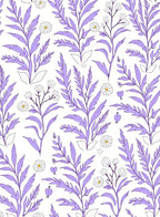 Pastel Purple Floral Botanical Field Rug