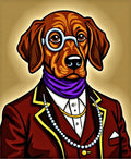 Dapper Dog Portrait With Monocle Rug
