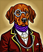 Dapper Dog Portrait With Monocle Rug