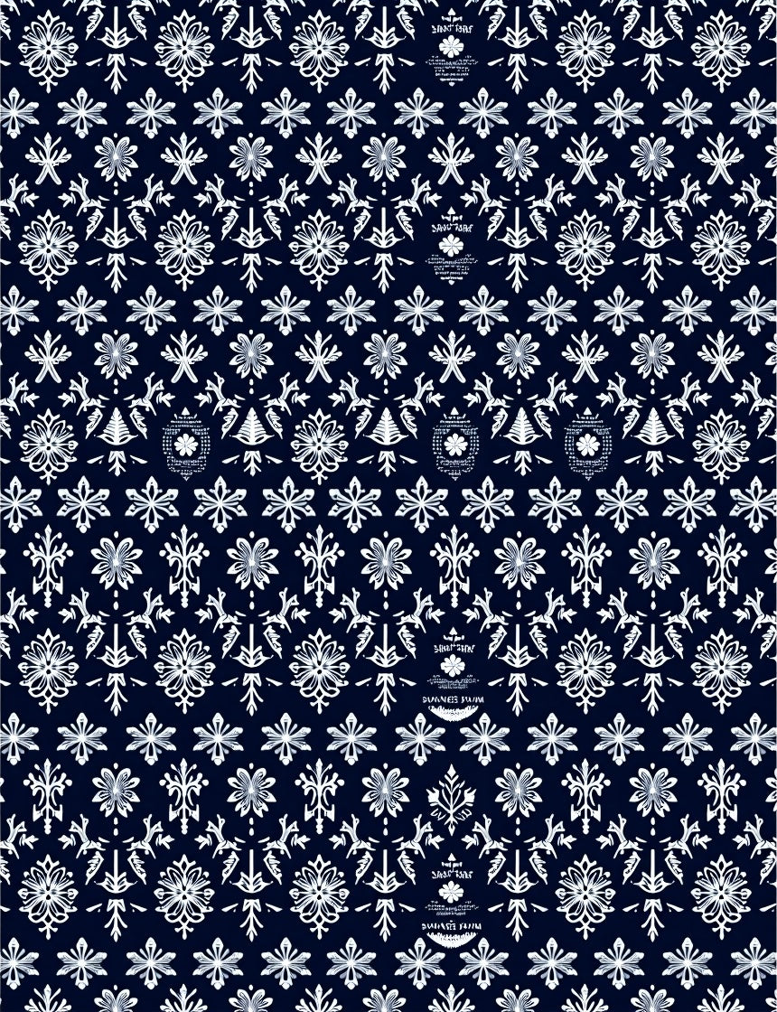 Midnight Navy Ornate Floral Medallion Rug