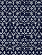 Midnight Navy Ornate Floral Medallion Rug