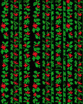 Crimson Red Green Floral Vertical Bands Rug