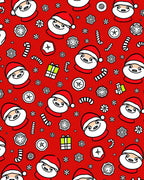 Cute Santa Claus Snowflake Candy Cane Christmas Rug