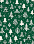 Winter Forest Snowflakes Trees Rug