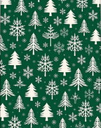 Winter Forest Snowflakes Trees Rug
