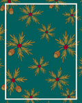 Teal Pinecone Berry Foliage Rug
