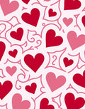 Romantic Red Pink Heart Swirls Rug