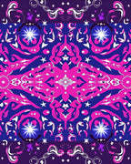Vibrant Pink And Blue Starburst Medallion Rug