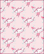 Whimsical Pink Heart Floral Branch Rug