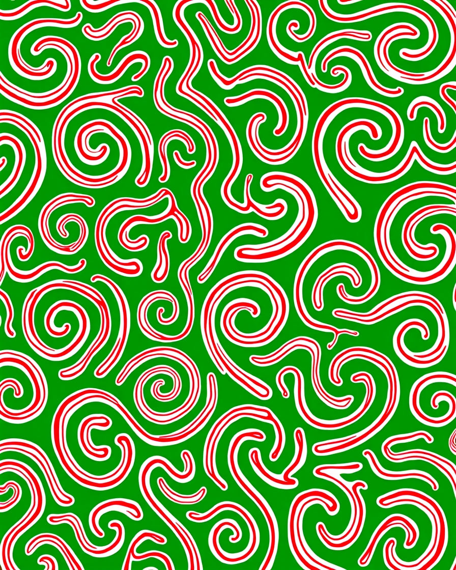 Green Red Swirl Holiday Candy Cane Rug