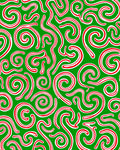 Green Red Swirl Holiday Candy Cane Rug