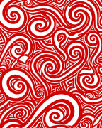 Dynamic Red Swirl Abstract Rug