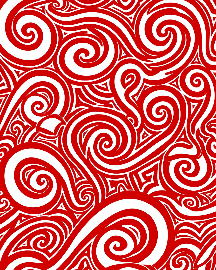 Dynamic Red Swirl Abstract Rug