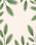 Green Fern Frond Border Rug