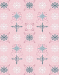 Pale Pink Snowflake Medallion Mix Rug